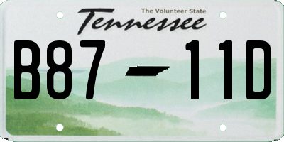 TN license plate B8711D