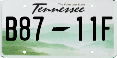 TN license plate B8711F