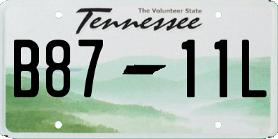 TN license plate B8711L