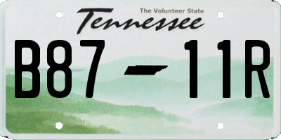 TN license plate B8711R