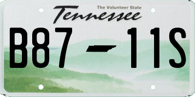 TN license plate B8711S