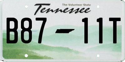 TN license plate B8711T