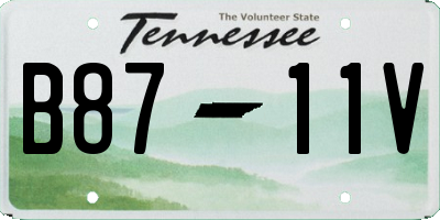 TN license plate B8711V