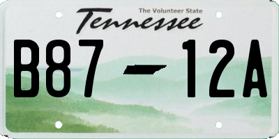 TN license plate B8712A