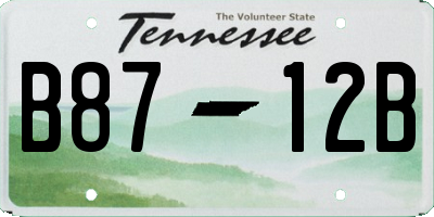 TN license plate B8712B