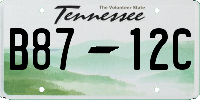 TN license plate B8712C