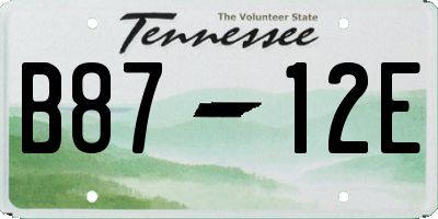 TN license plate B8712E
