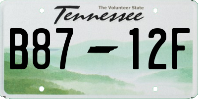 TN license plate B8712F