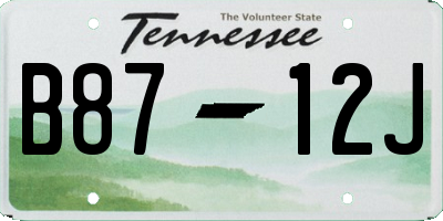 TN license plate B8712J