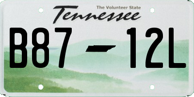 TN license plate B8712L