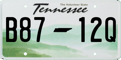 TN license plate B8712Q
