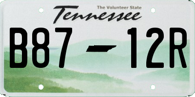 TN license plate B8712R