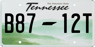 TN license plate B8712T