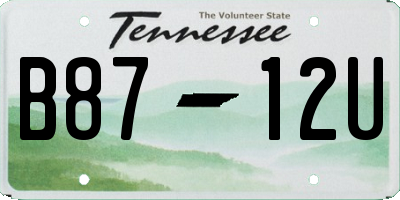 TN license plate B8712U