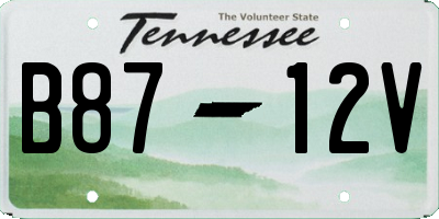 TN license plate B8712V