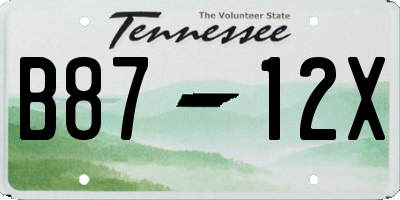 TN license plate B8712X