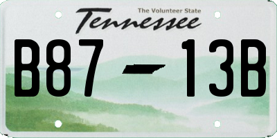 TN license plate B8713B
