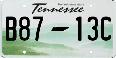 TN license plate B8713C