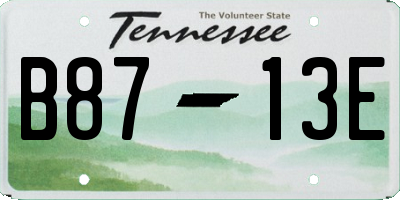 TN license plate B8713E