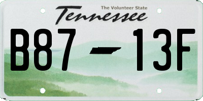 TN license plate B8713F