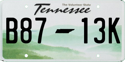 TN license plate B8713K