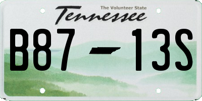 TN license plate B8713S