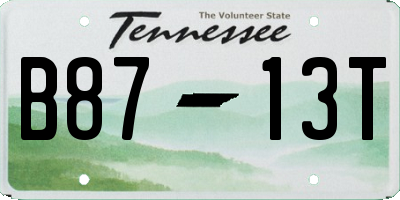 TN license plate B8713T