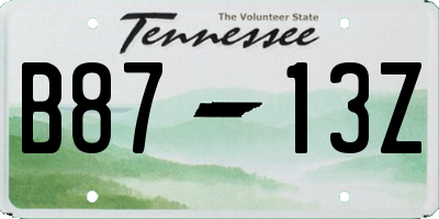 TN license plate B8713Z