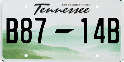 TN license plate B8714B