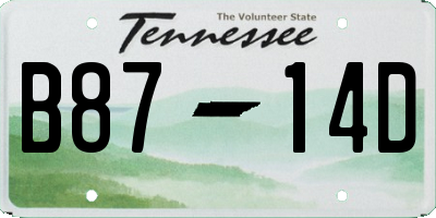 TN license plate B8714D