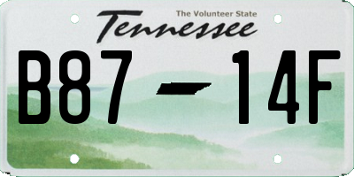TN license plate B8714F