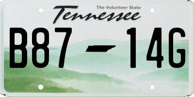TN license plate B8714G