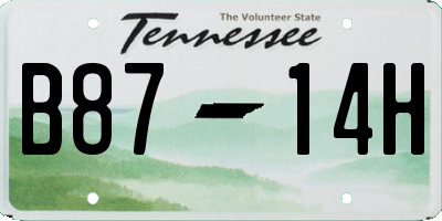 TN license plate B8714H