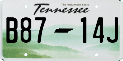 TN license plate B8714J