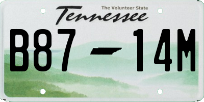 TN license plate B8714M