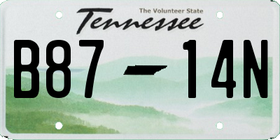 TN license plate B8714N