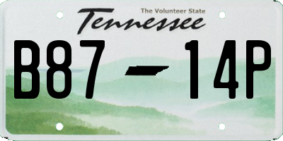 TN license plate B8714P