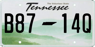 TN license plate B8714Q
