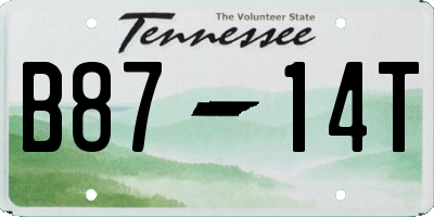 TN license plate B8714T