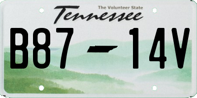 TN license plate B8714V