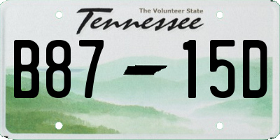 TN license plate B8715D
