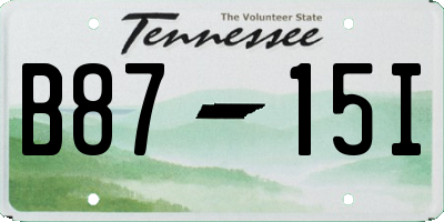 TN license plate B8715I