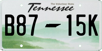 TN license plate B8715K