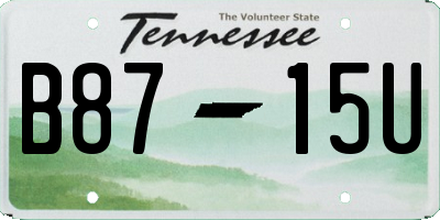 TN license plate B8715U