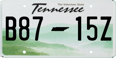 TN license plate B8715Z