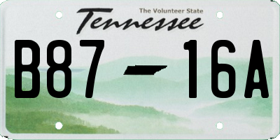 TN license plate B8716A