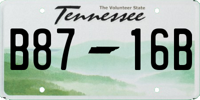 TN license plate B8716B