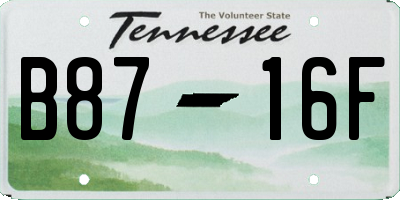 TN license plate B8716F