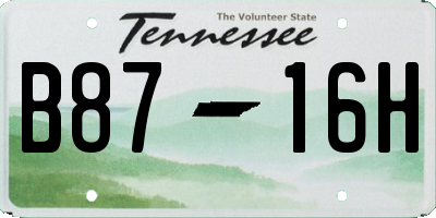 TN license plate B8716H