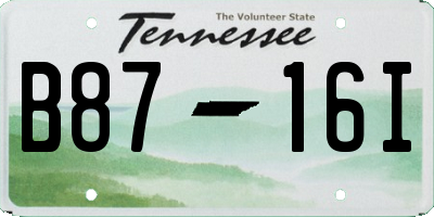 TN license plate B8716I